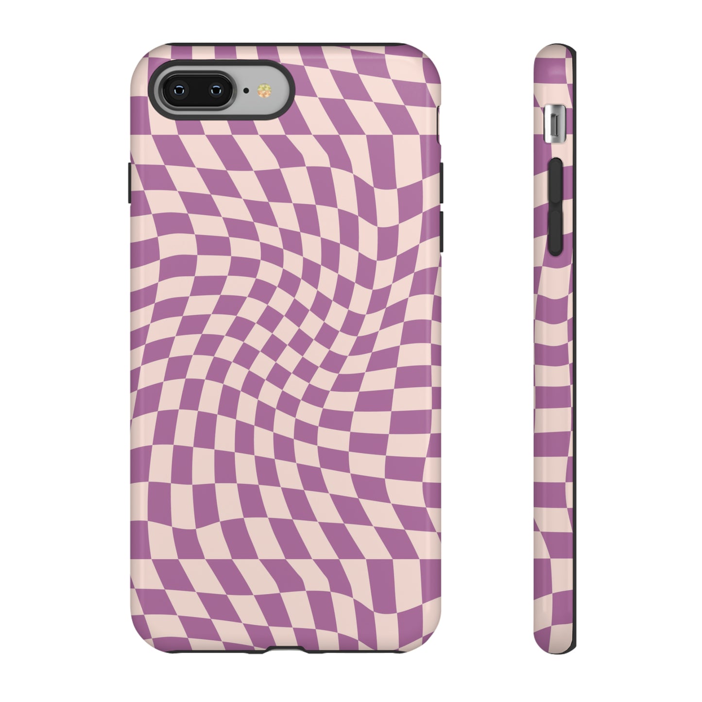 Wavy Purple Pink Checkerboard