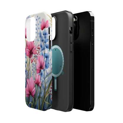 Pink and Blue Spring Flowers Case