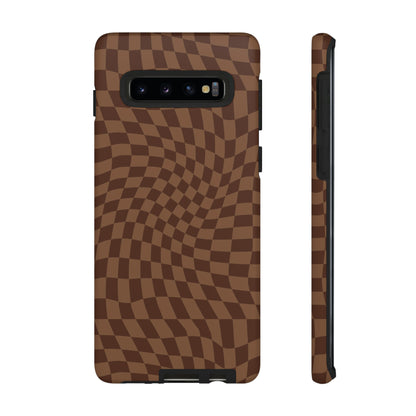 Wavy Brown Checkerboard