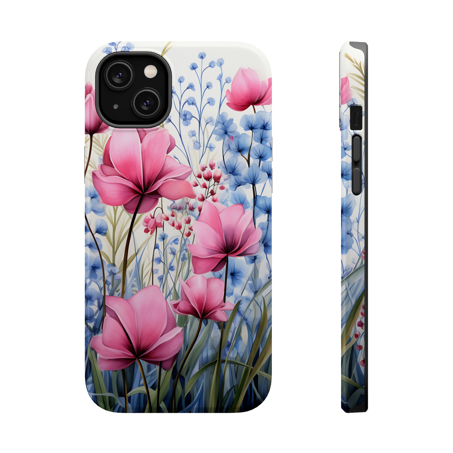 Pink and Blue Spring Flowers Case