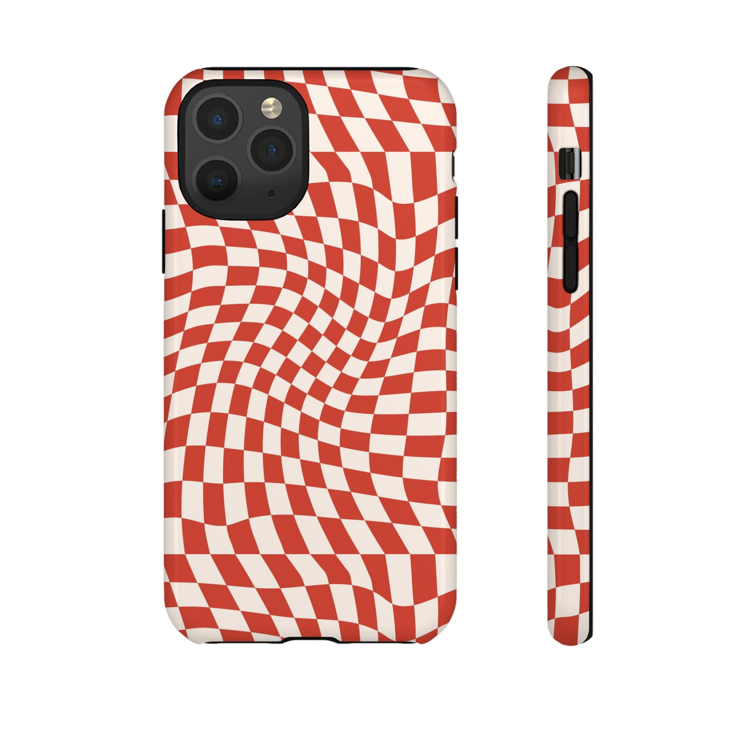 Wavy Cherry Cream Checkerboard