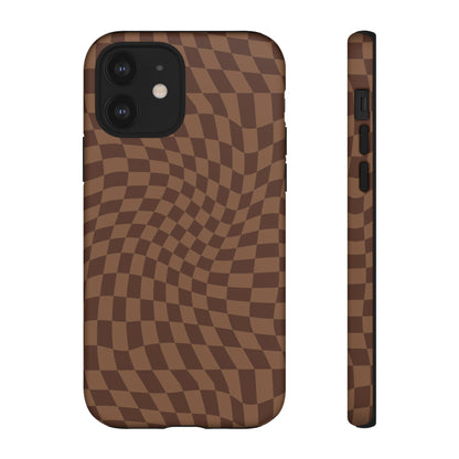 Wavy Brown Checkerboard