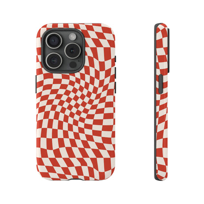 Wavy Cherry Cream Checkerboard