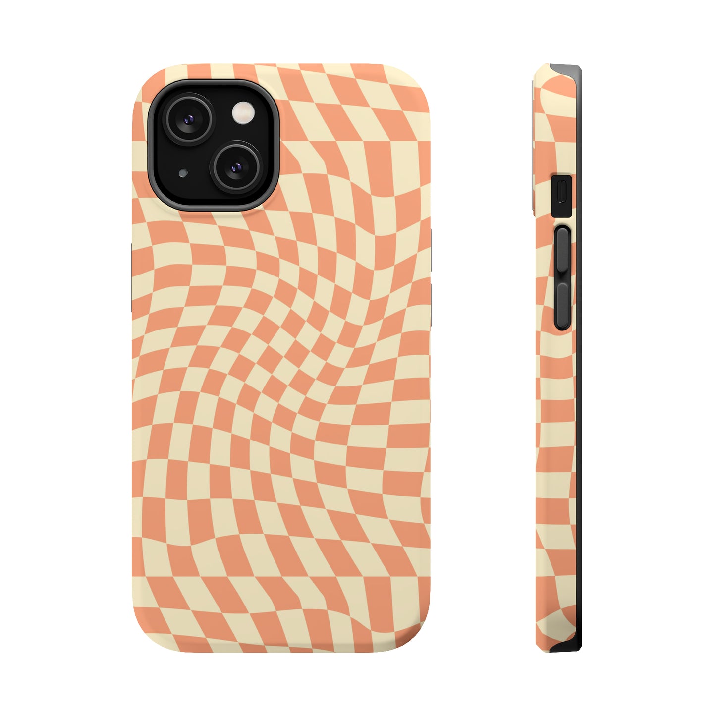 Wavy Peach Cream Checkerboard Case