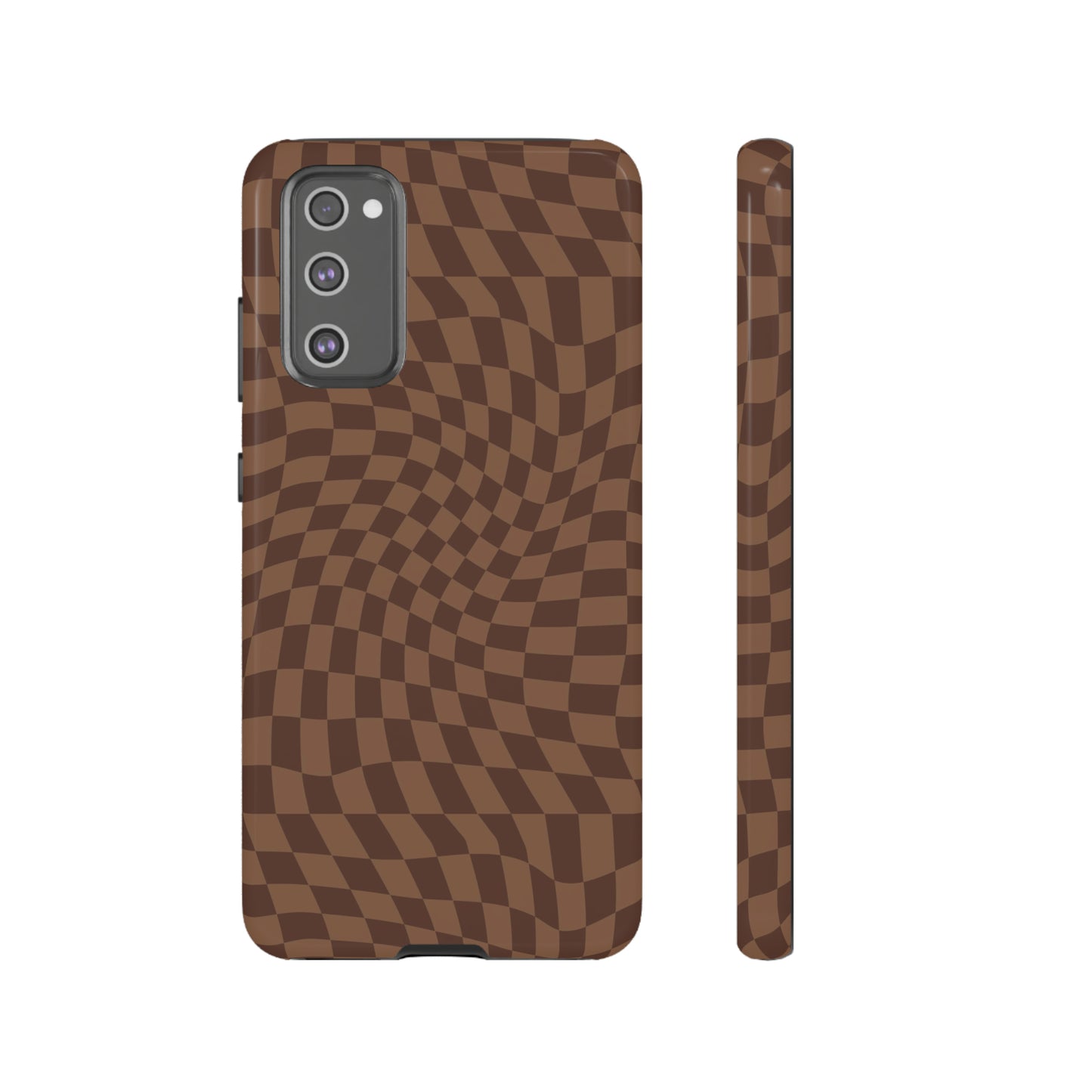 Wavy Brown Checkerboard