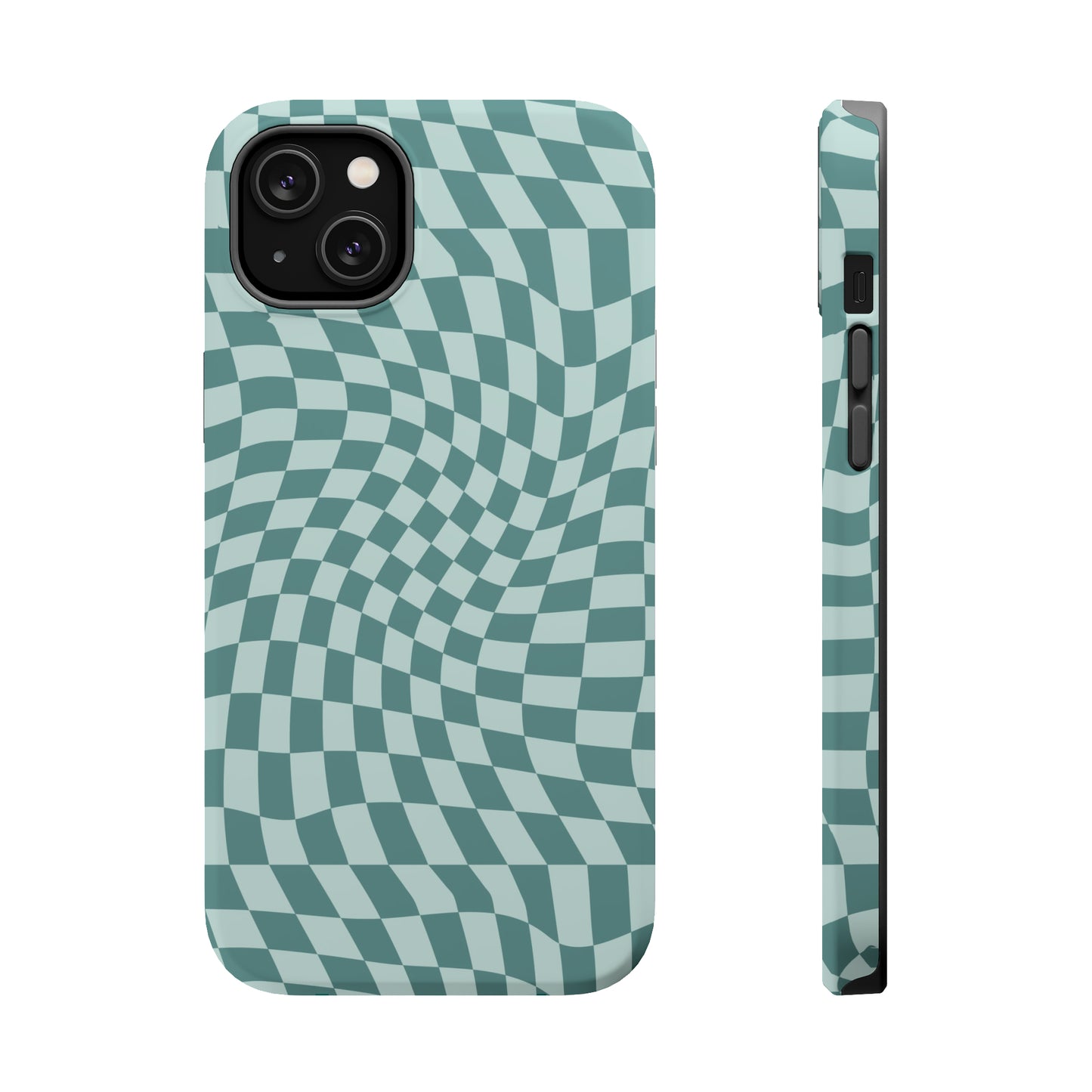 Wavy Teal Blue Checkerboard Case