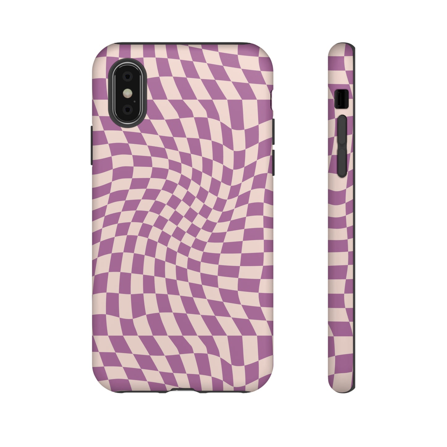 Wavy Purple Pink Checkerboard