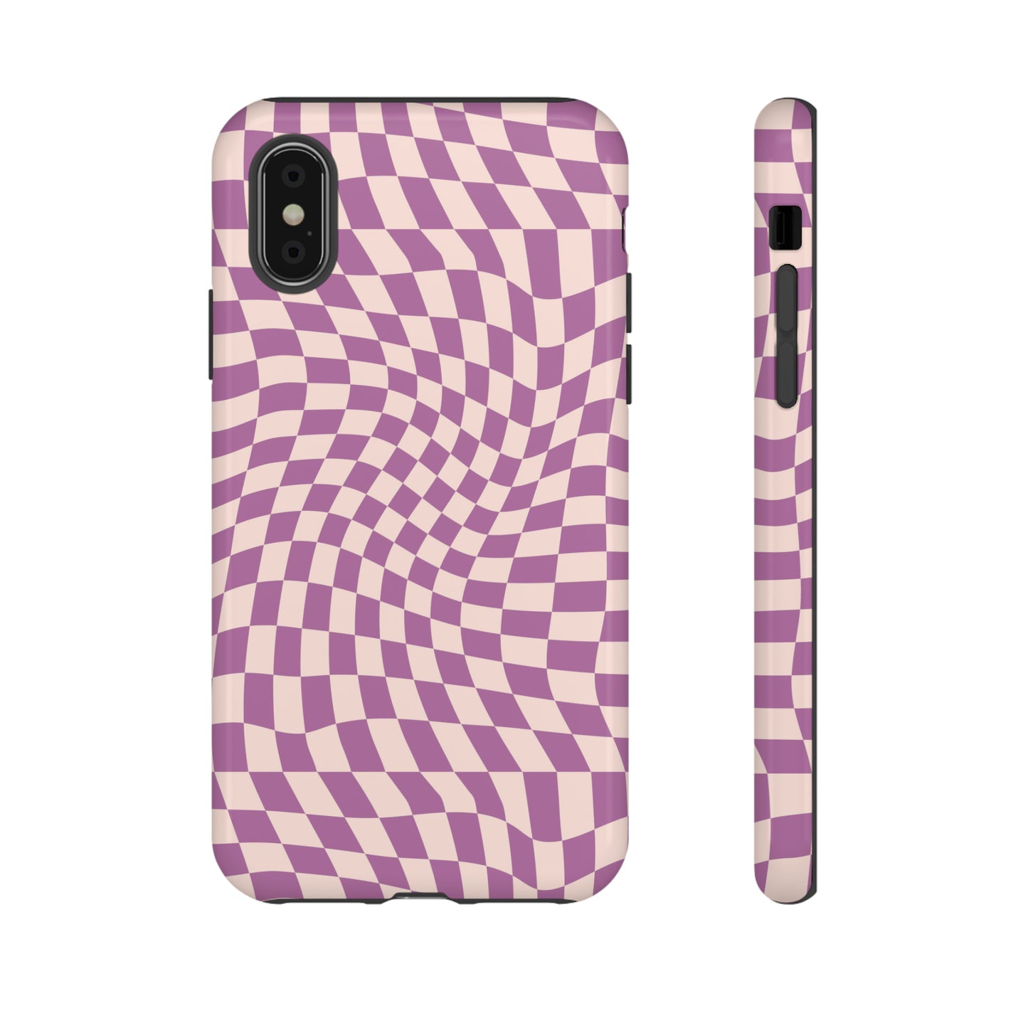 Wavy Purple Pink Checkerboard