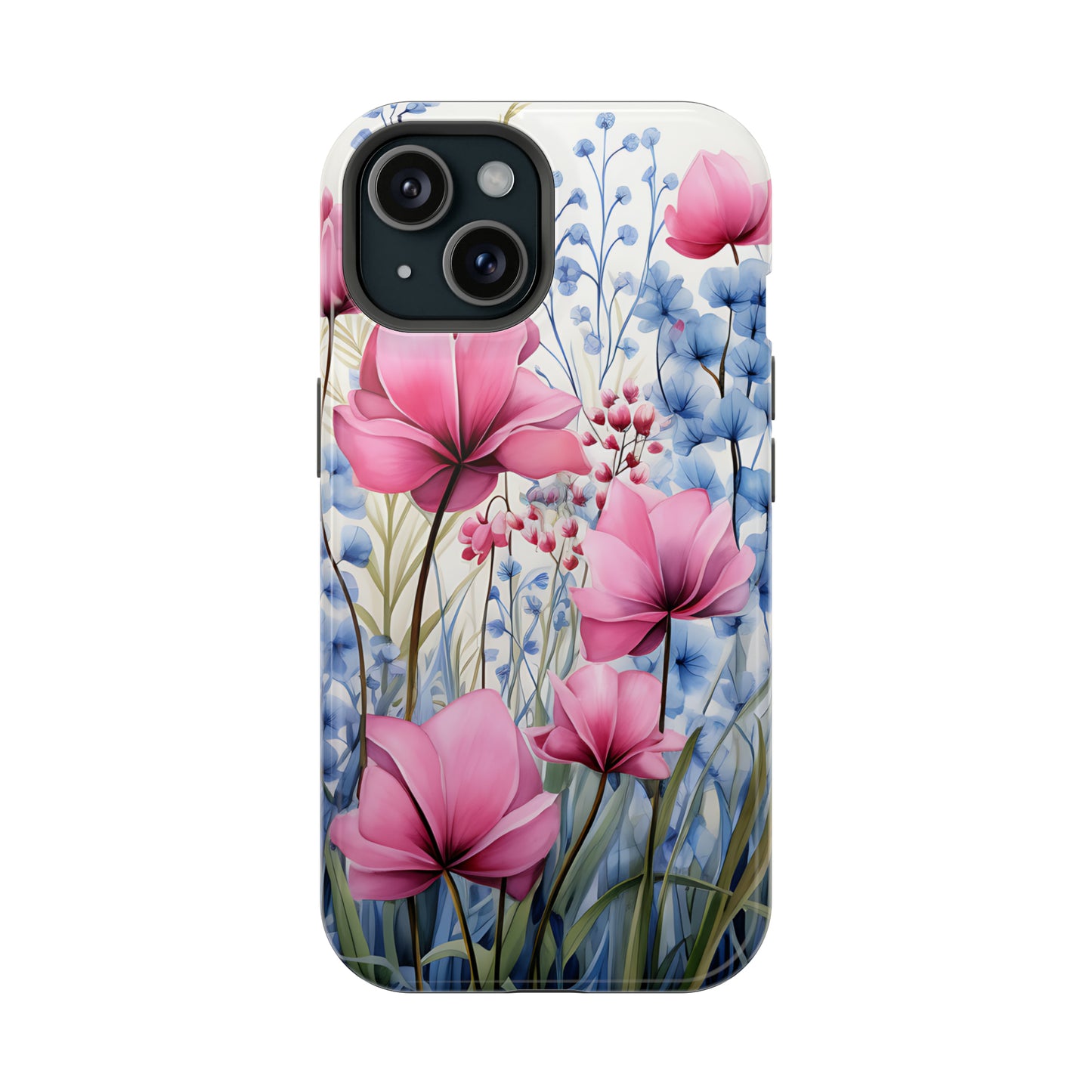 Pink and Blue Spring Flowers Case