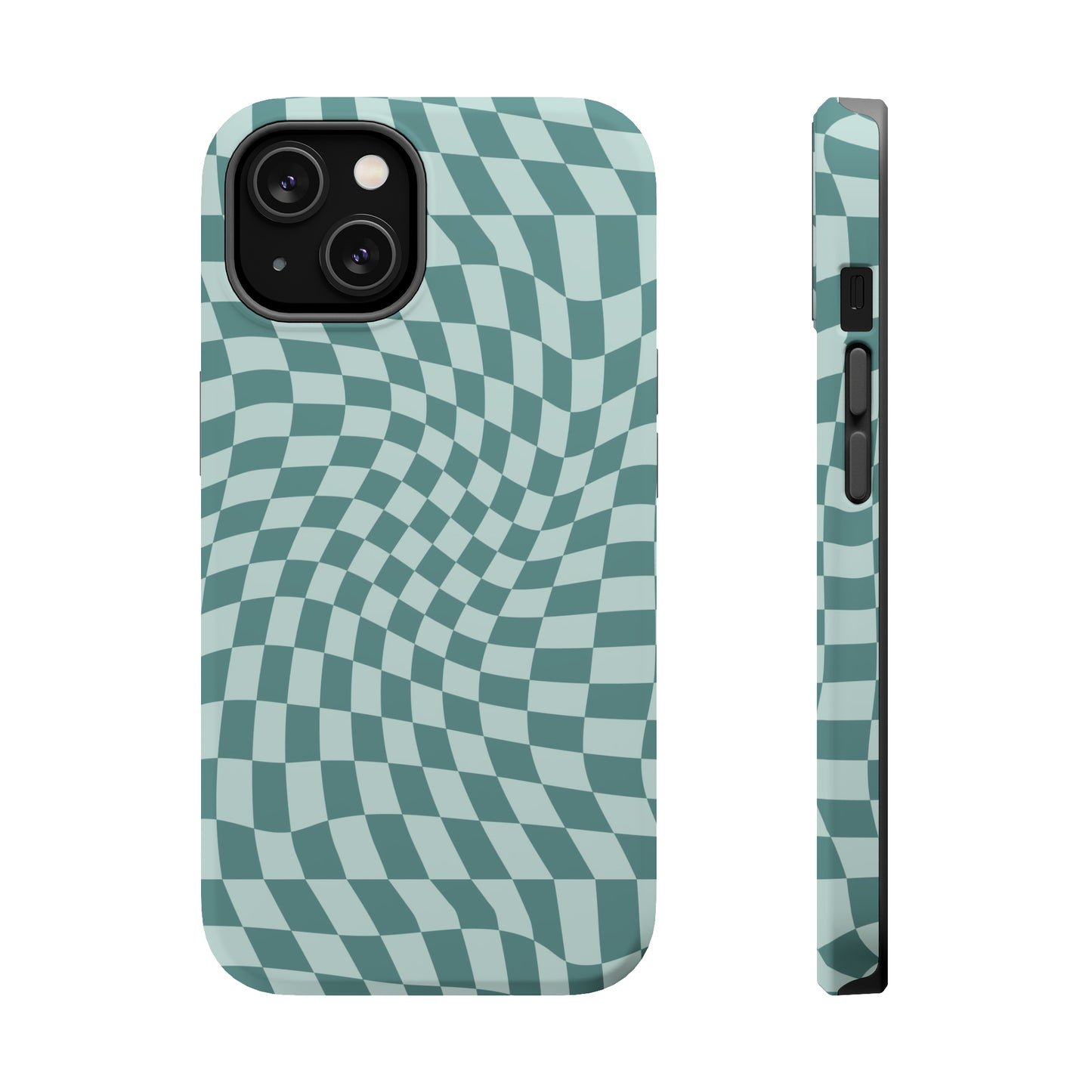 Wavy Teal Blue Checkerboard Case