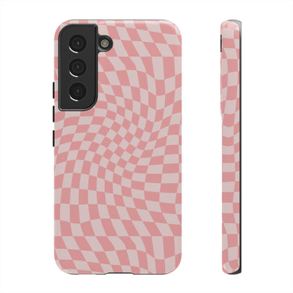 Wavy Pink Checkerboard