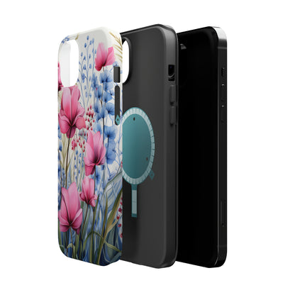 Pink and Blue Spring Flowers Case