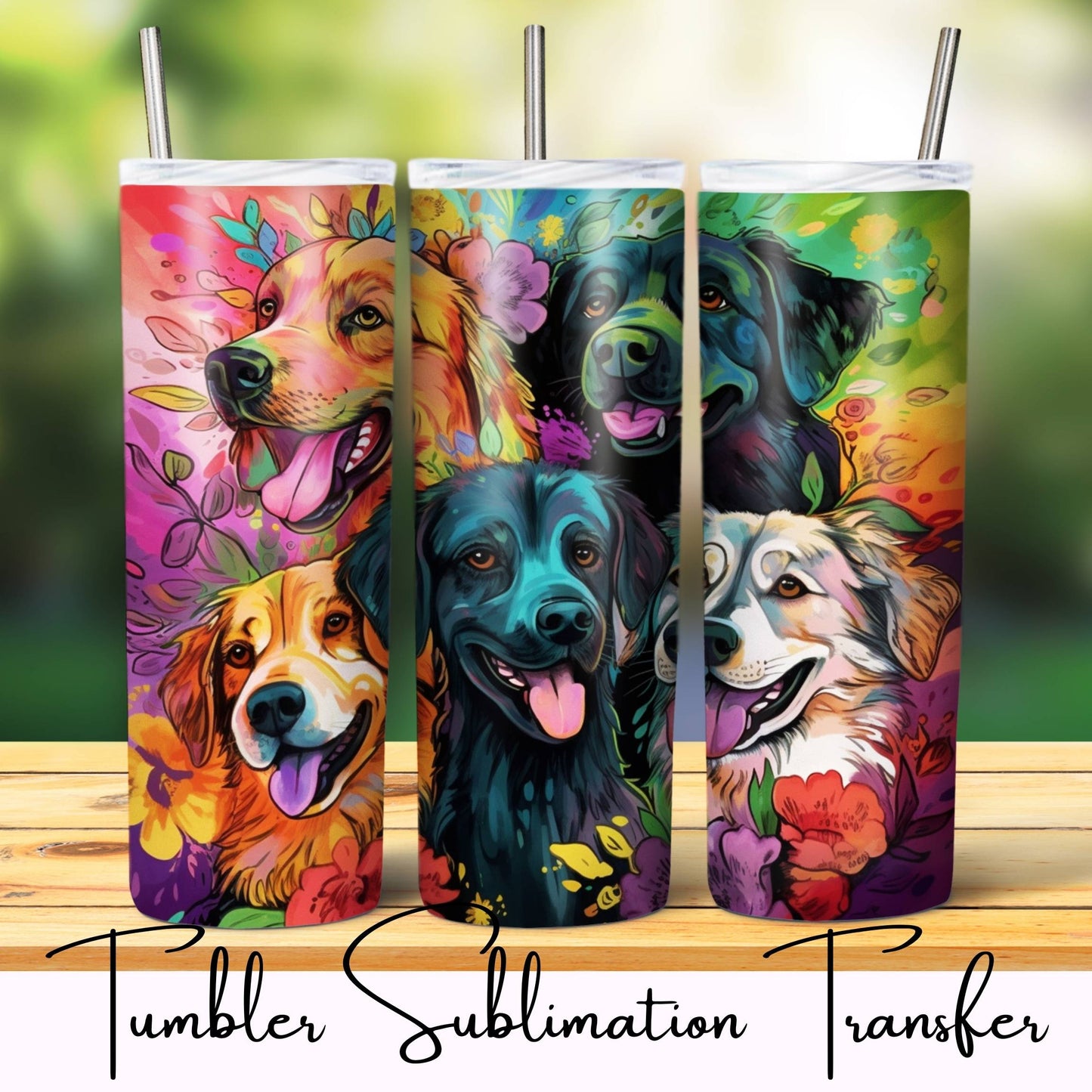 SUB1120 Animals Dogs Tumbler Sublimation Transfer