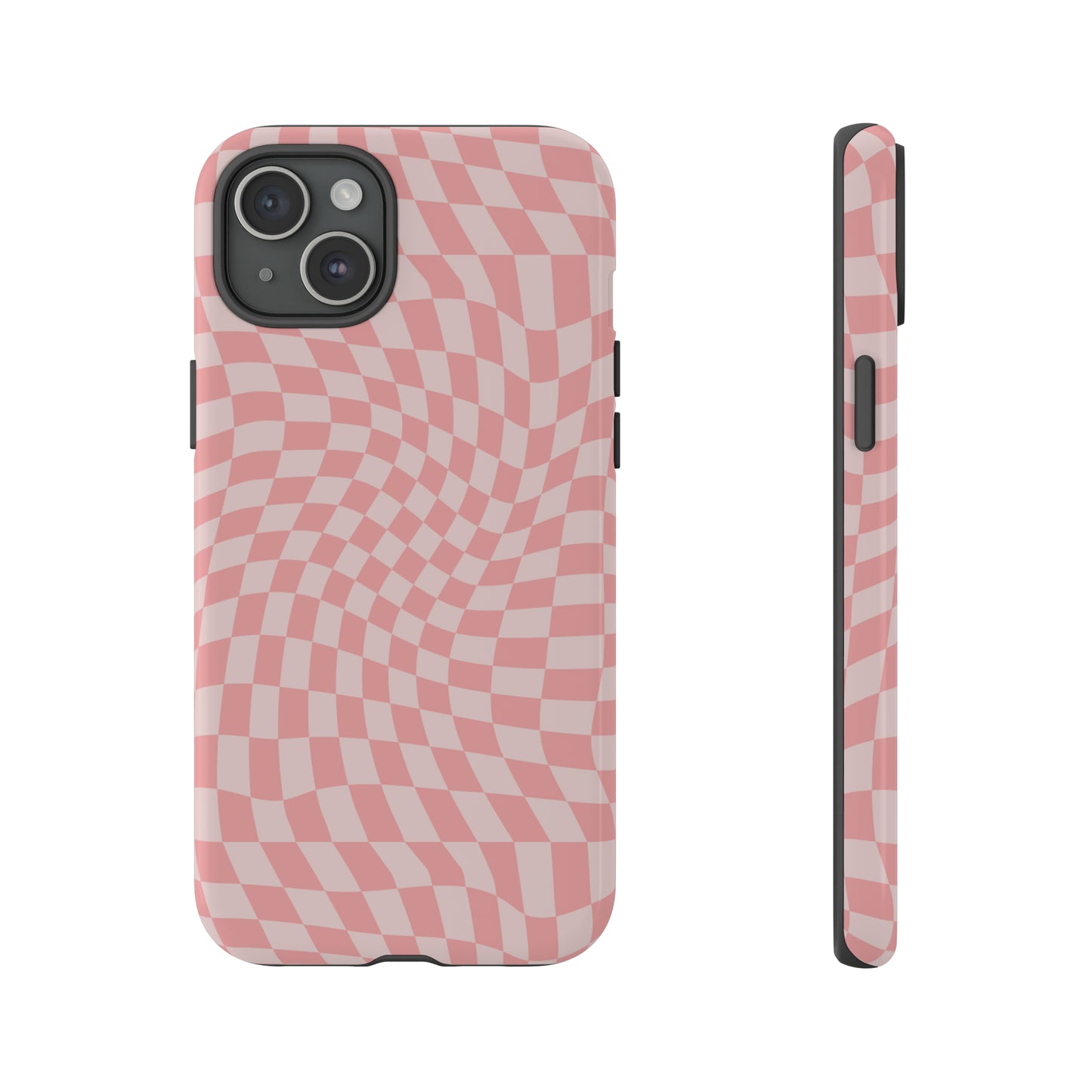 Wavy Pink Checkerboard