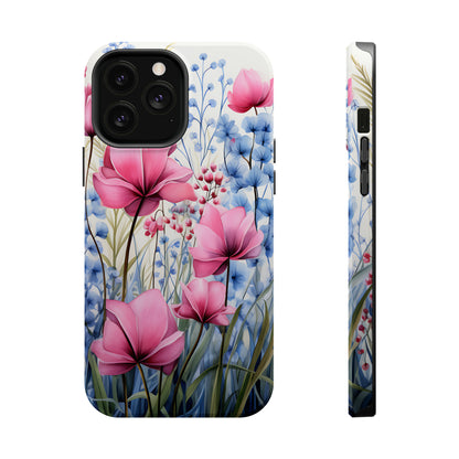 Pink and Blue Spring Flowers Case