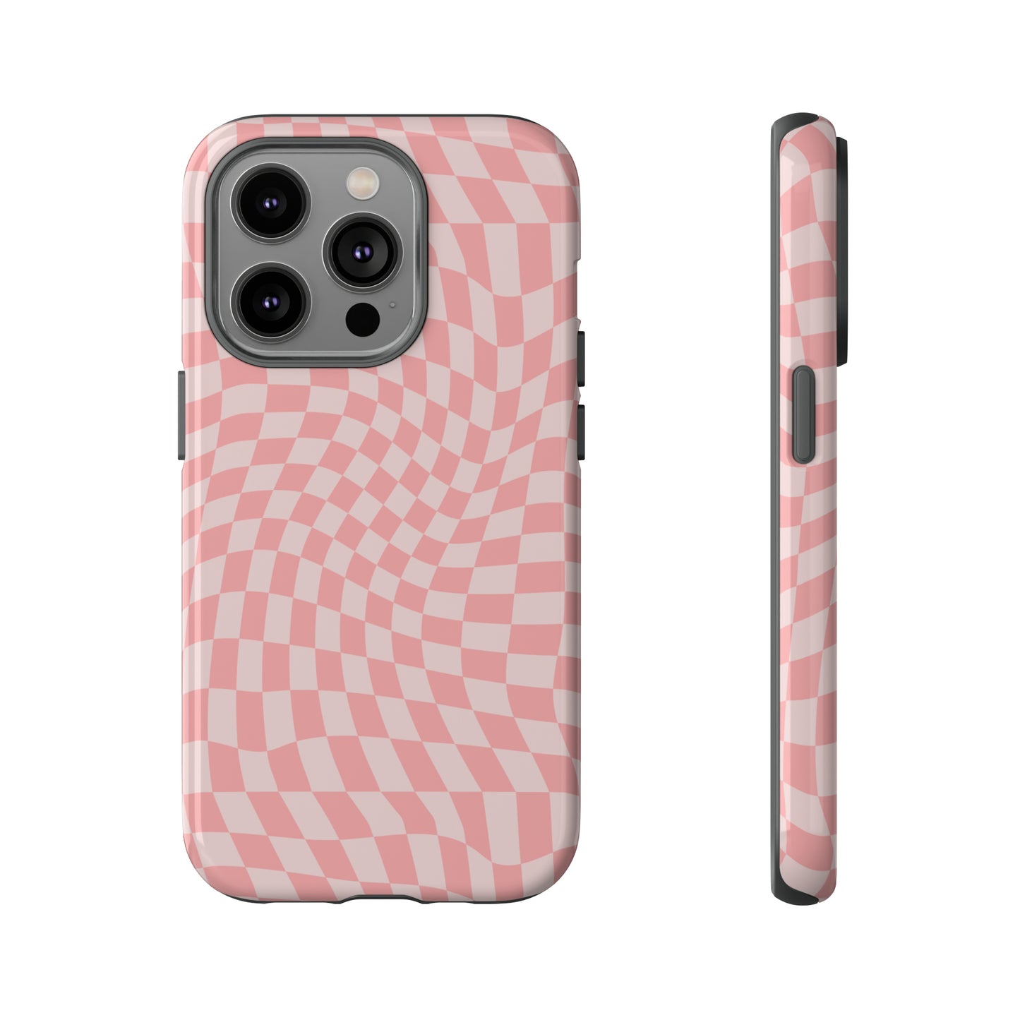 Wavy Pink Checkerboard