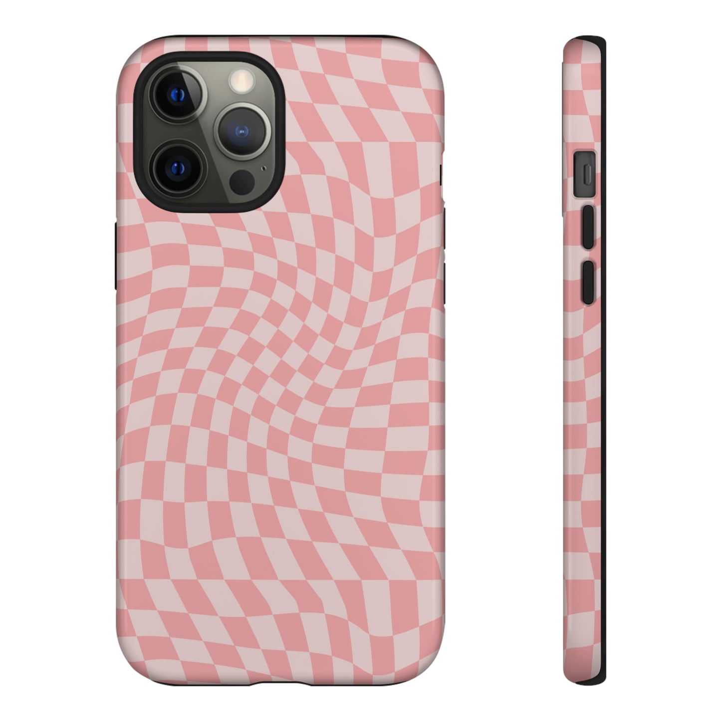 Wavy Pink Checkerboard