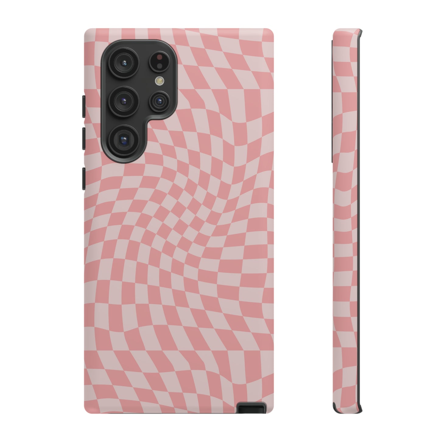 Wavy Pink Checkerboard