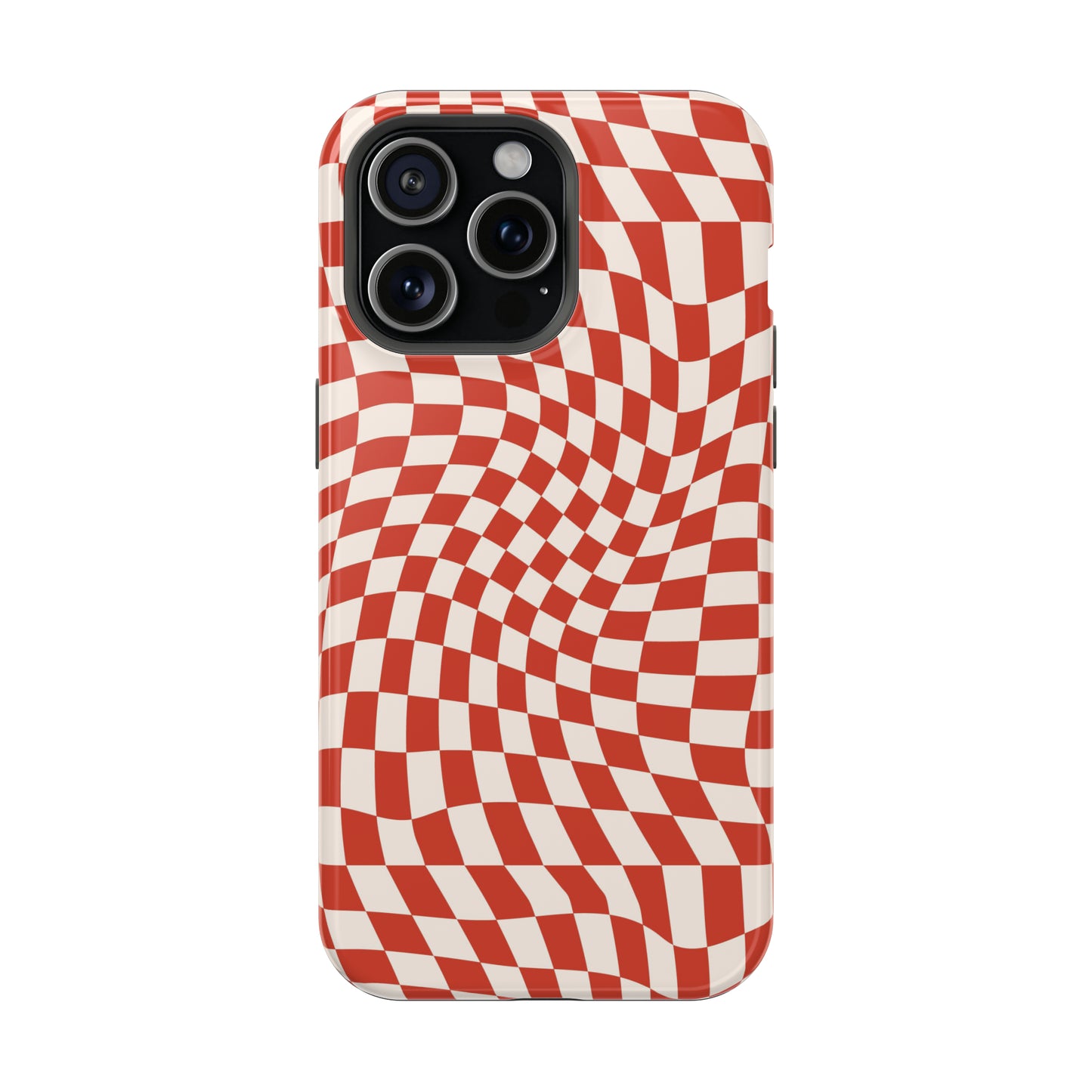 Wavy Cherry Cream Checkerboard Case