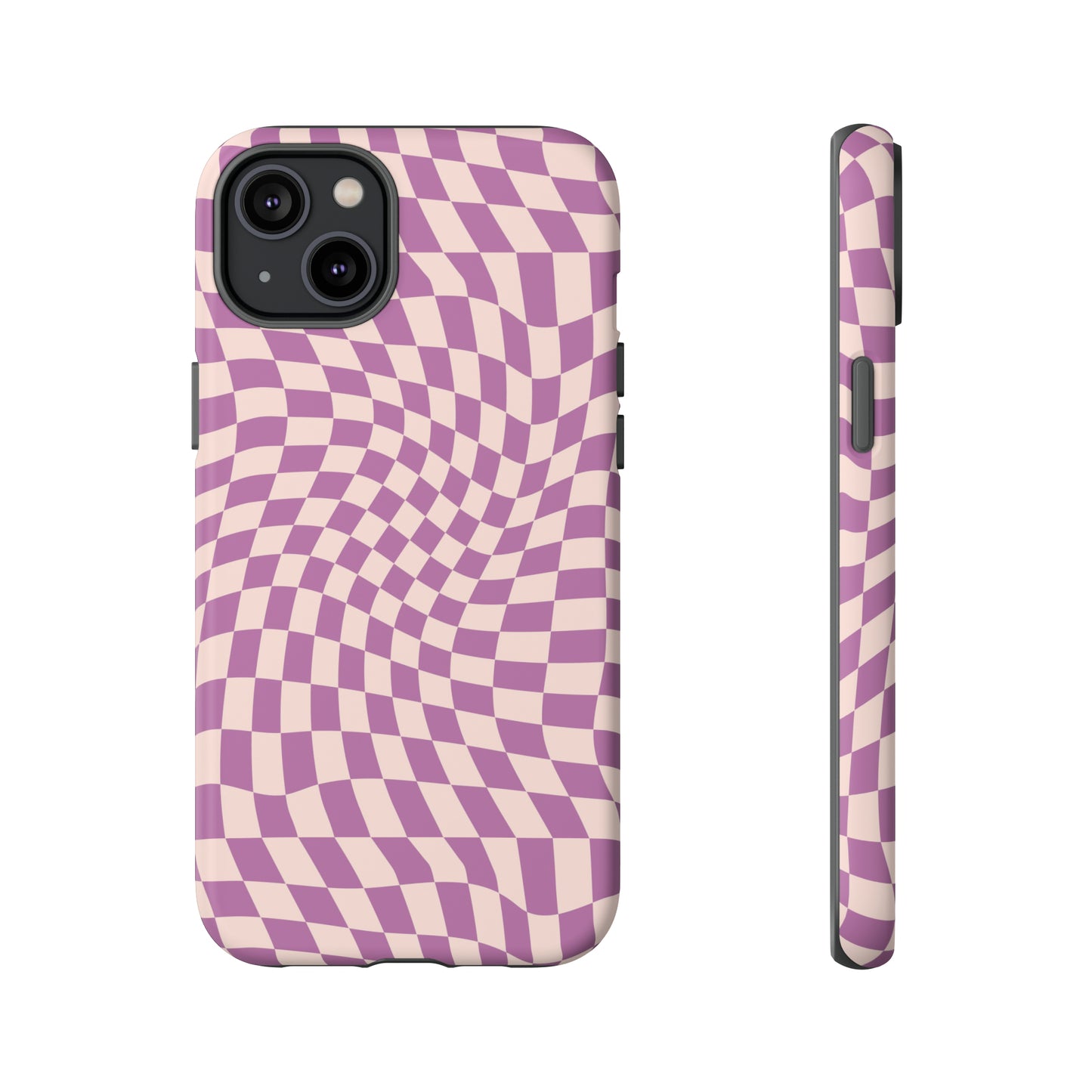 Wavy Purple Pink Checkerboard