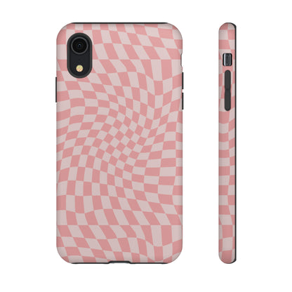 Wavy Pink Checkerboard