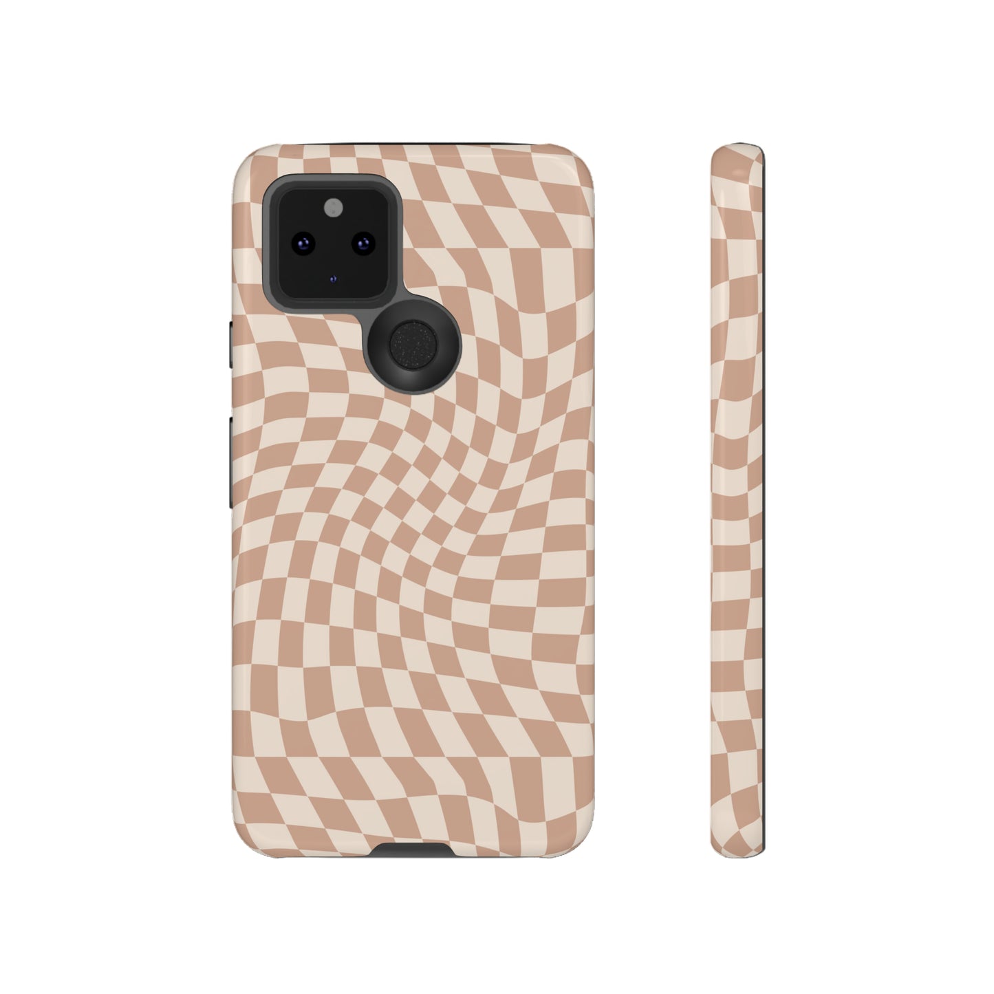 Wavy Tan Checkerboard