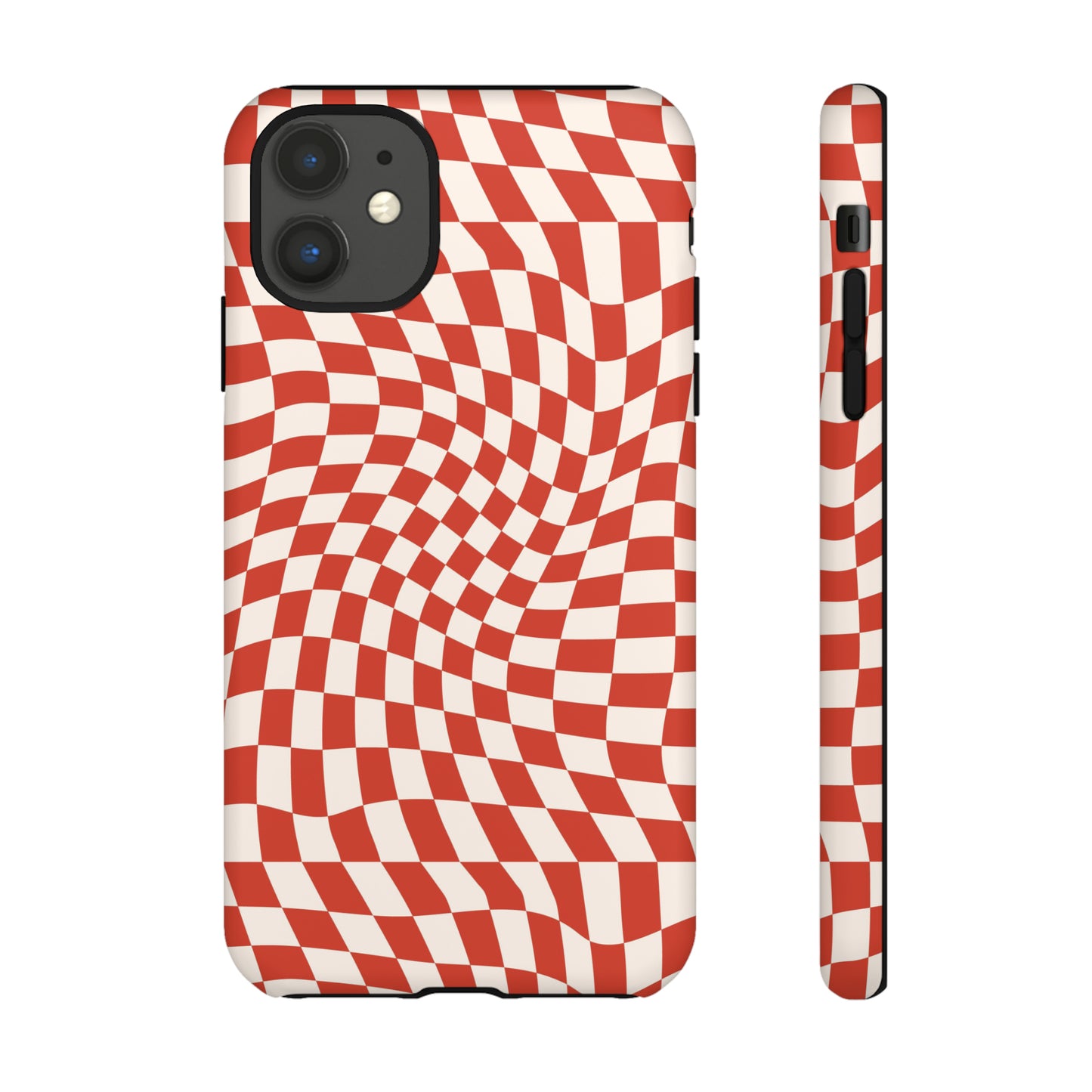 Wavy Cherry Cream Checkerboard