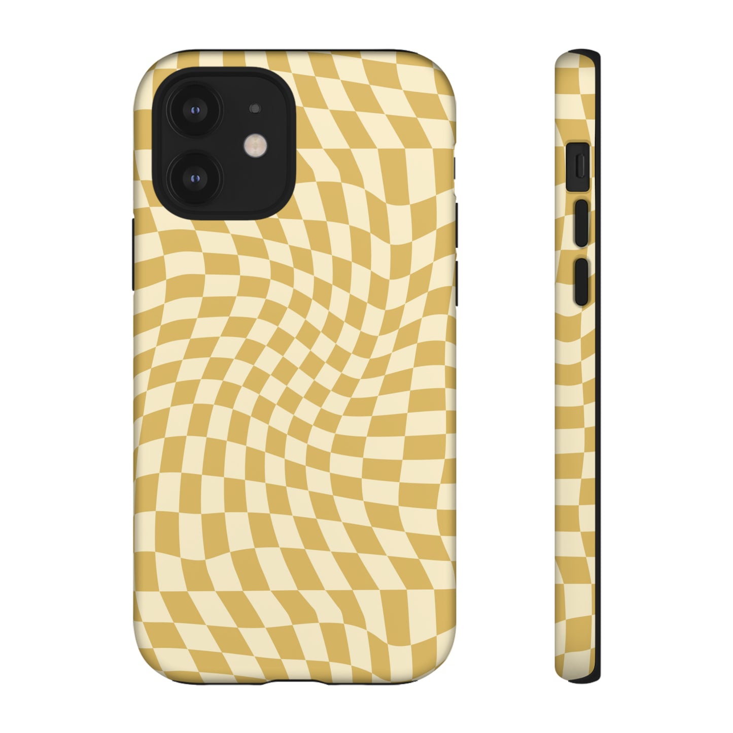 Wavy Yellow Checkerboard