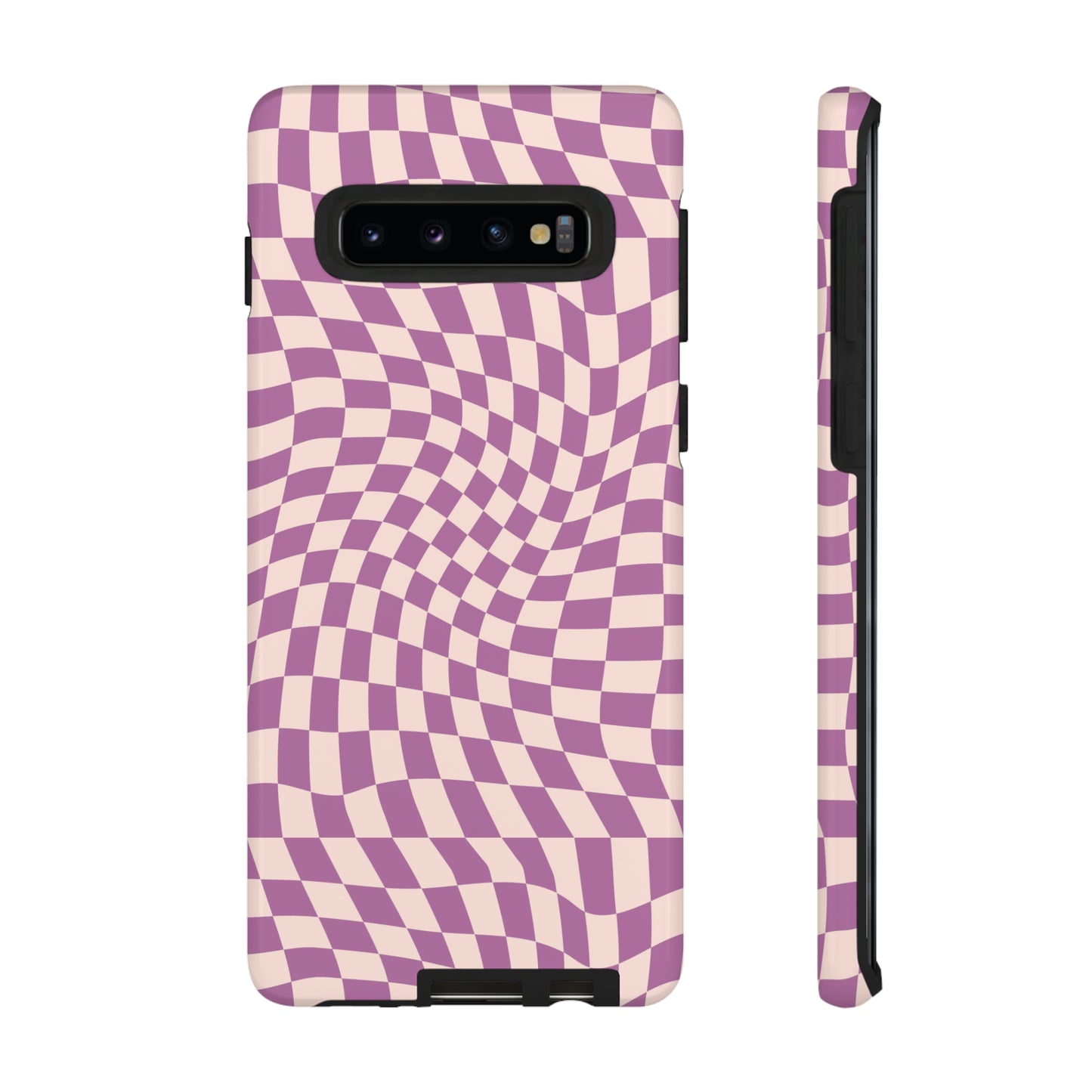 Wavy Purple Pink Checkerboard