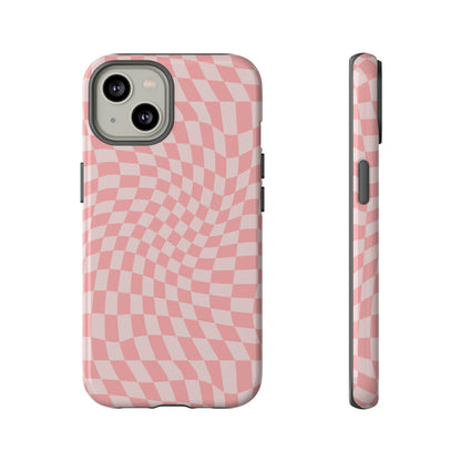 Wavy Pink Checkerboard