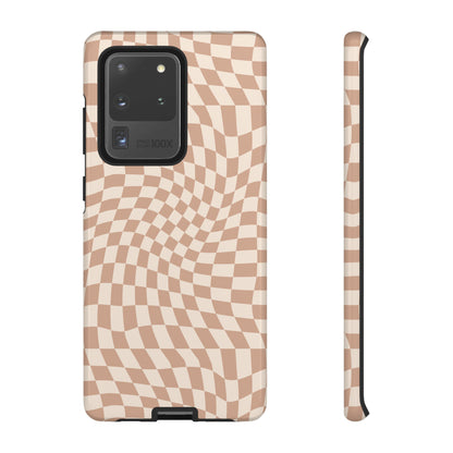 Wavy Tan Checkerboard