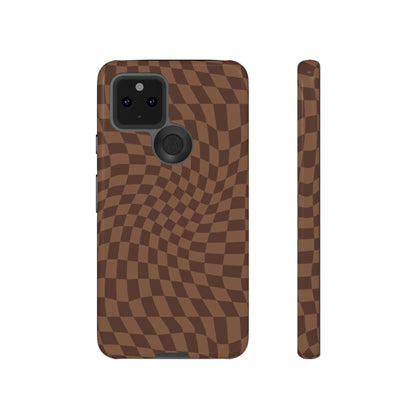 Wavy Brown Checkerboard