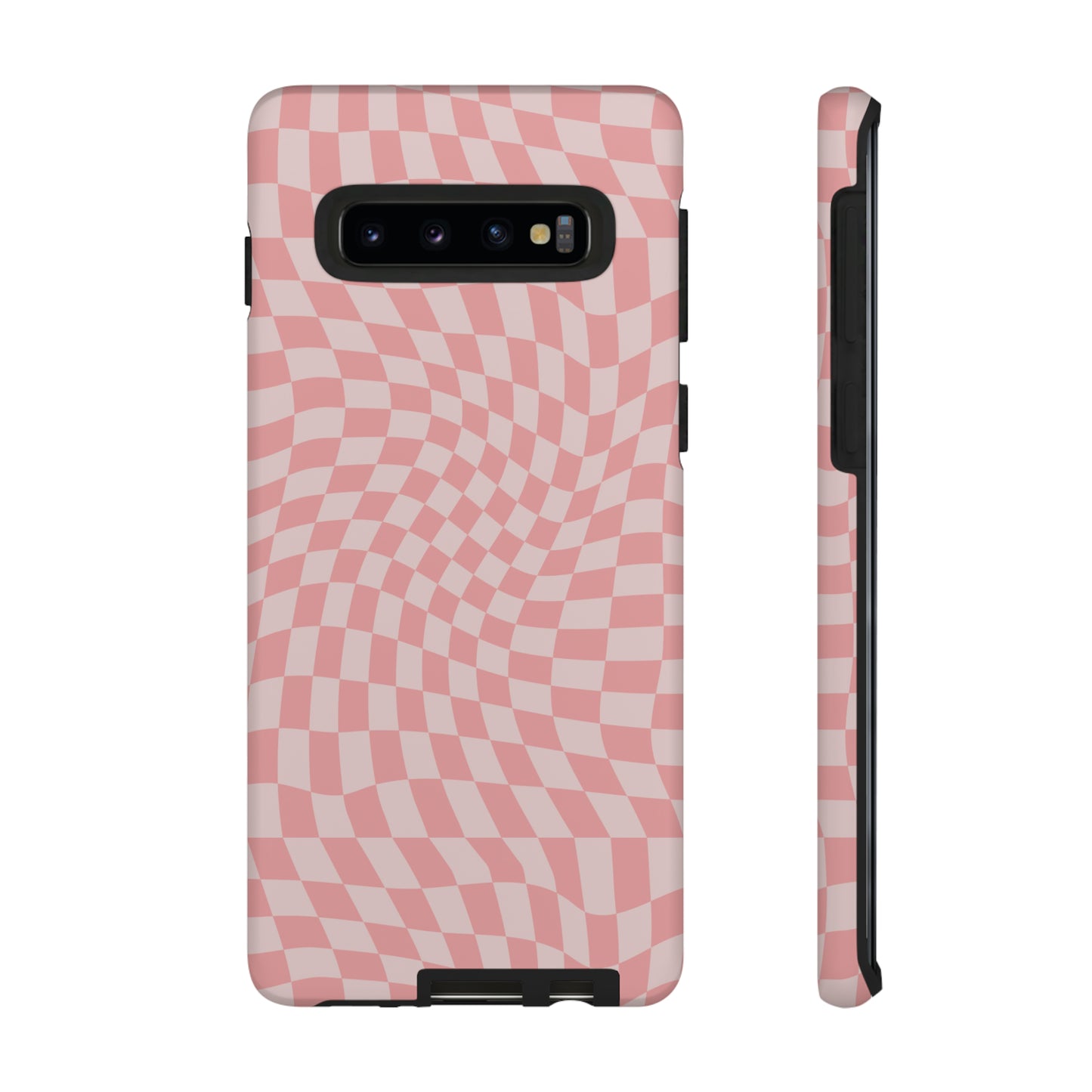 Wavy Pink Checkerboard