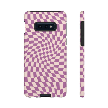 Wavy Purple Pink Checkerboard