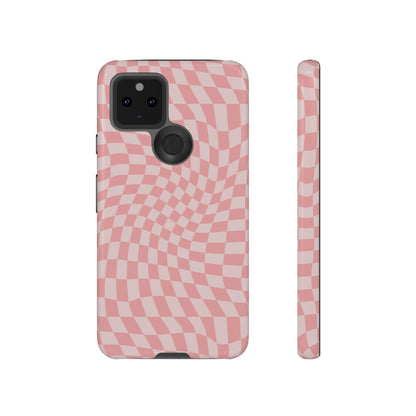 Wavy Pink Checkerboard