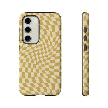 Wavy Yellow Checkerboard