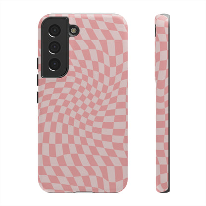 Wavy Pink Checkerboard