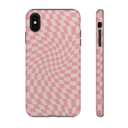 Wavy Pink Checkerboard