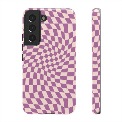 Wavy Purple Pink Checkerboard