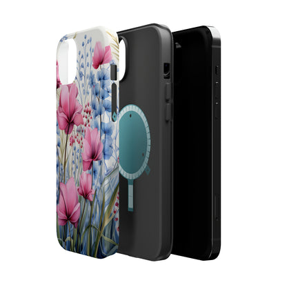 Pink and Blue Spring Flowers Case