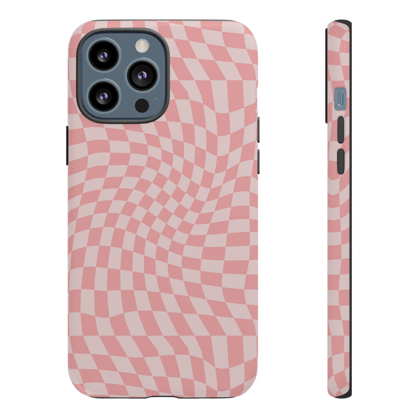 Wavy Pink Checkerboard