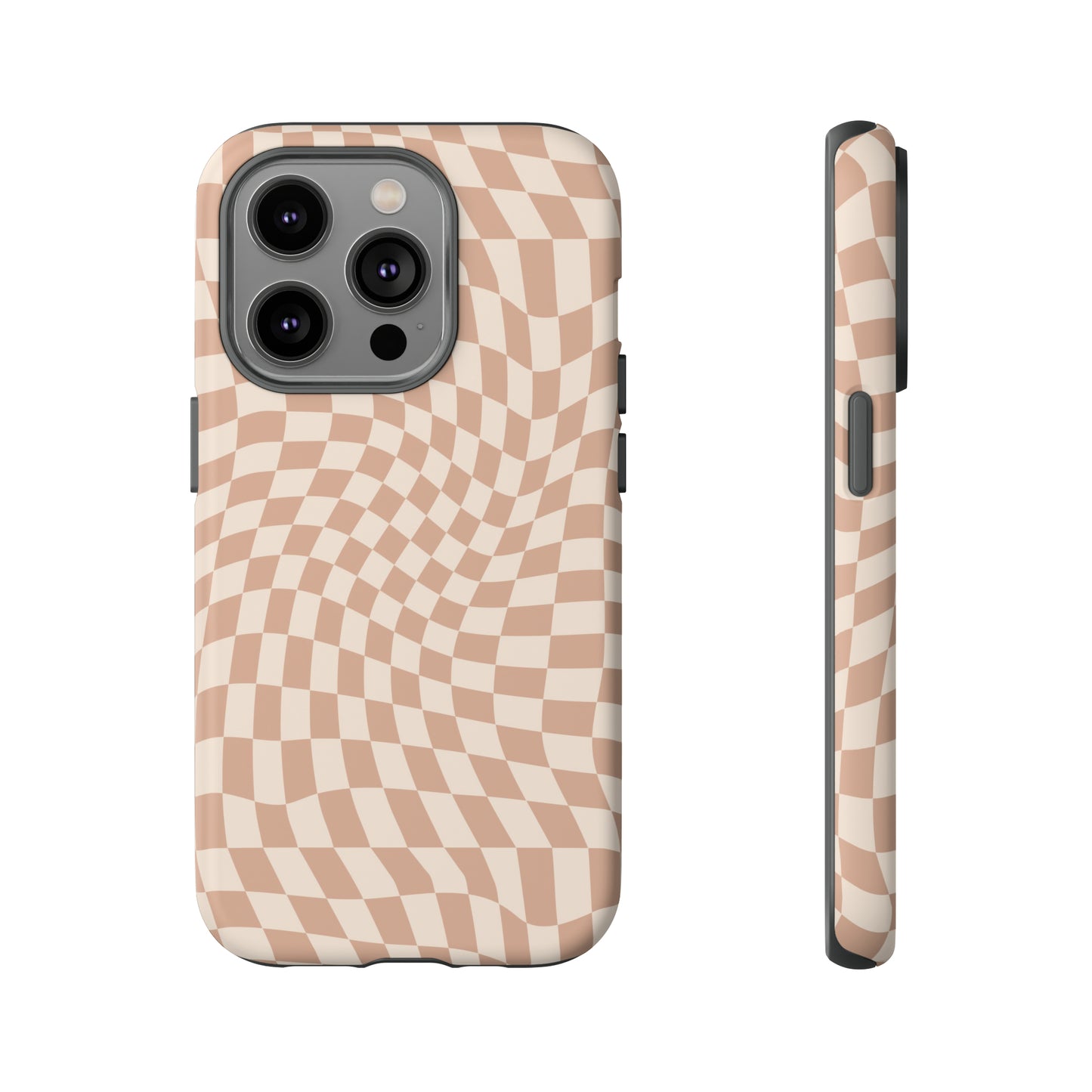 Wavy Tan Checkerboard