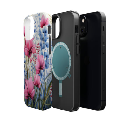 Pink and Blue Spring Flowers Case