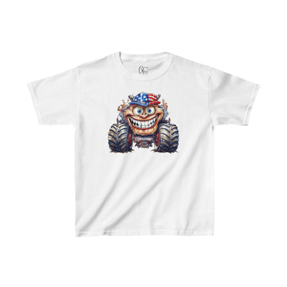 SUB1923 Monster Truck 4th of July Patriotic Kids T-Shirt