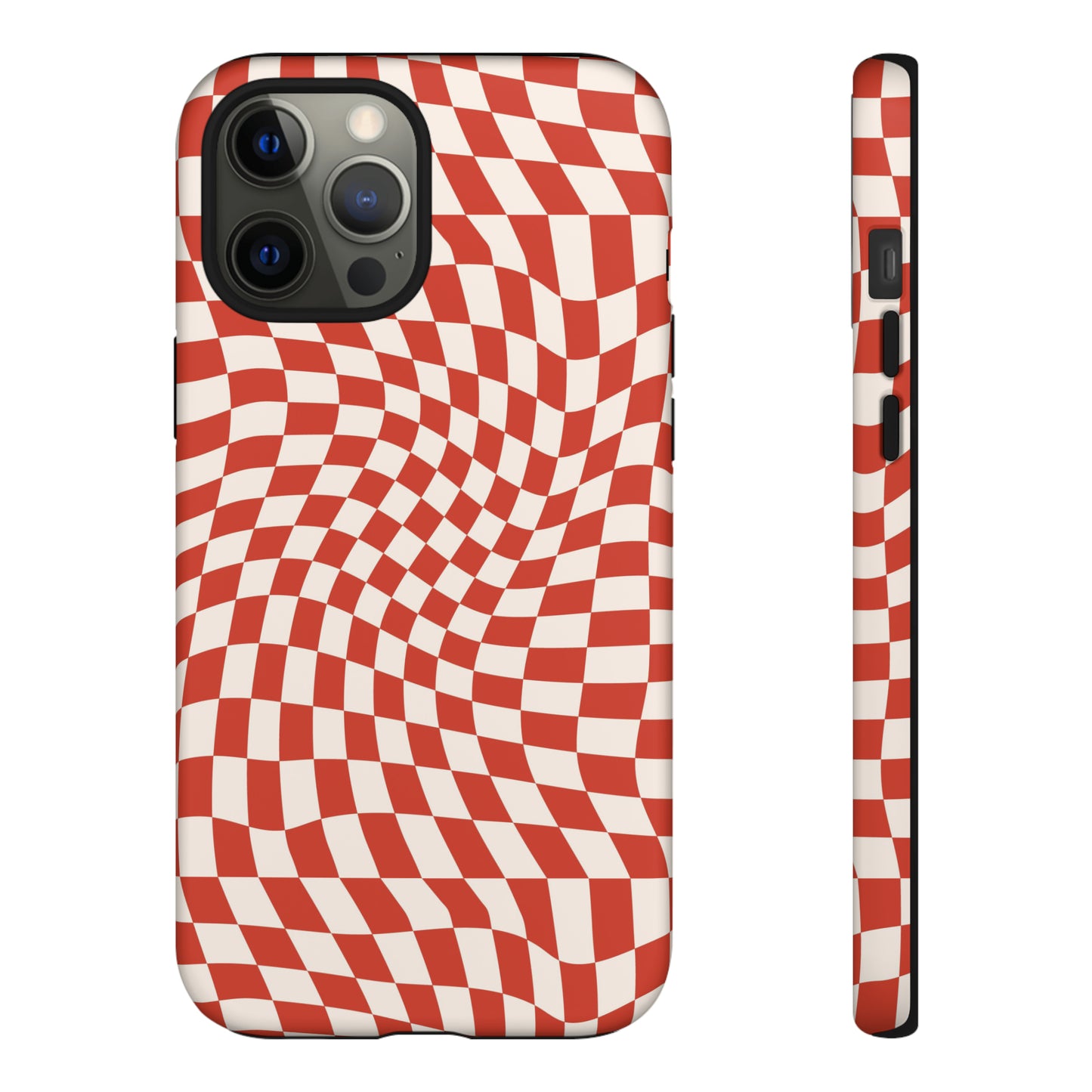 Wavy Cherry Cream Checkerboard