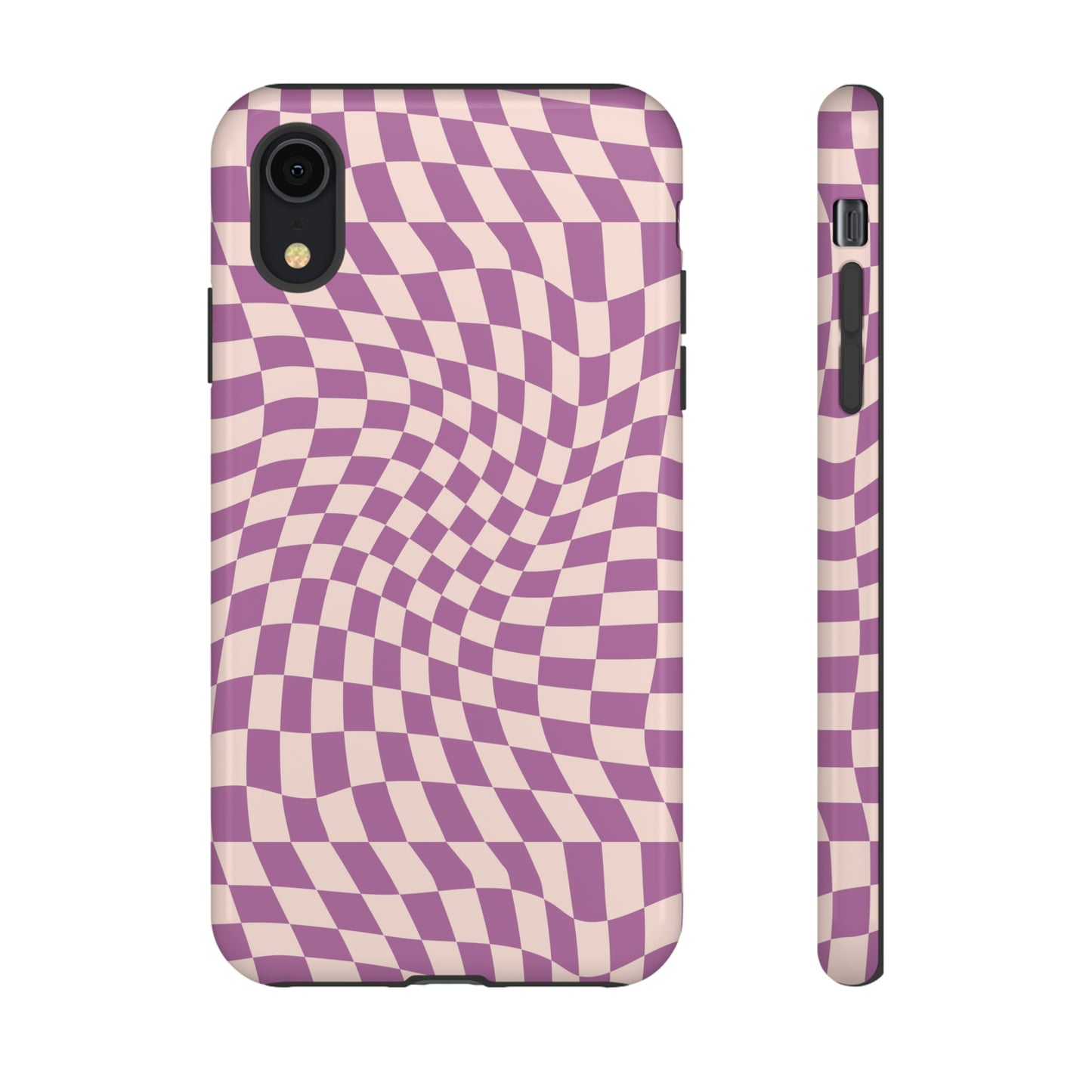 Wavy Purple Pink Checkerboard