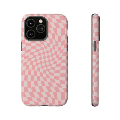 Wavy Pink Checkerboard