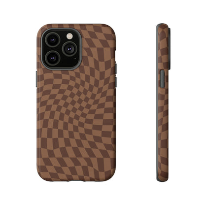 Wavy Brown Checkerboard