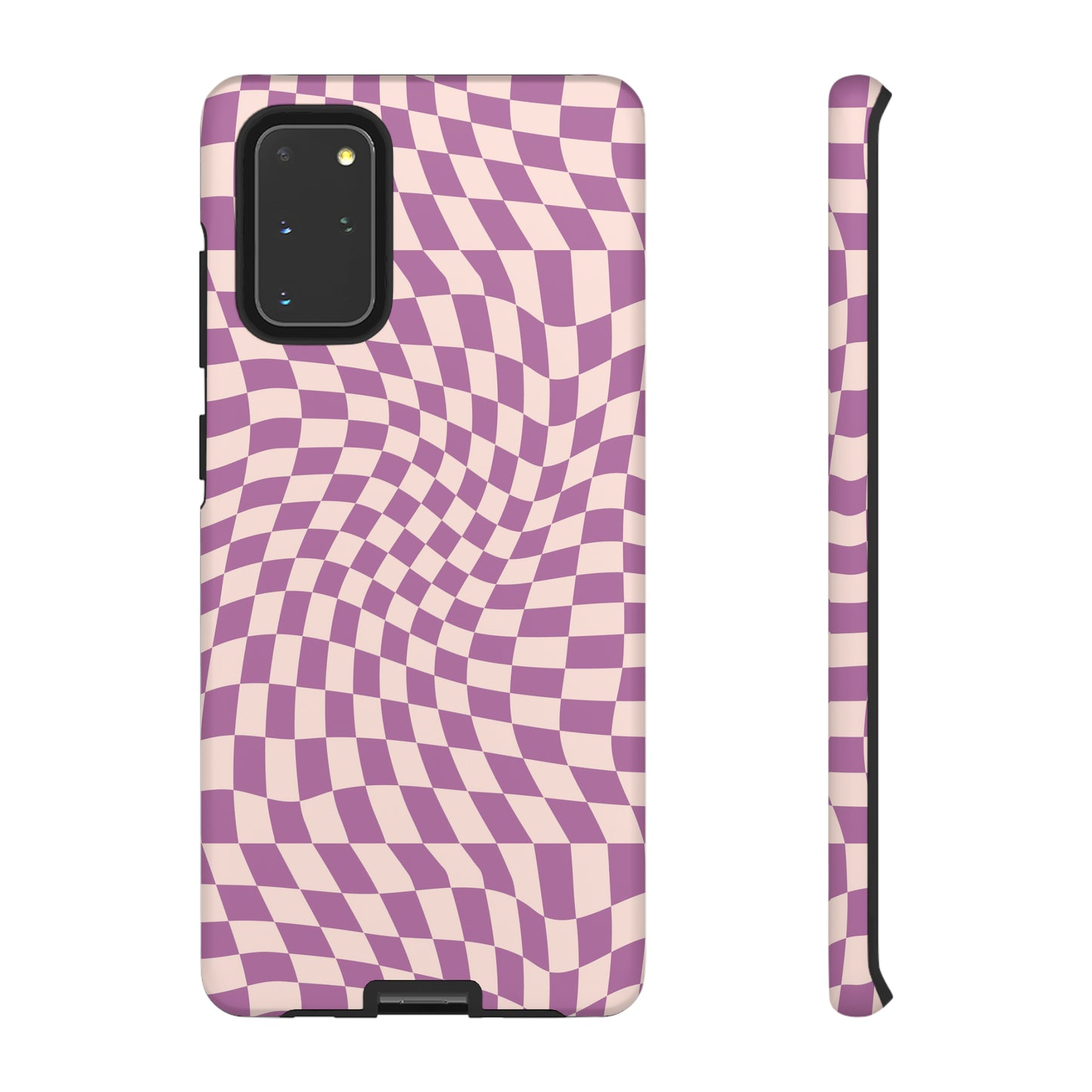 Wavy Purple Pink Checkerboard