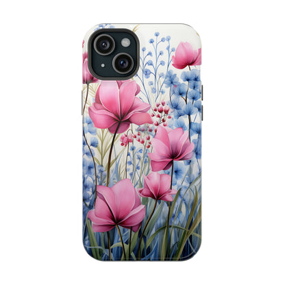 Pink and Blue Spring Flowers Case